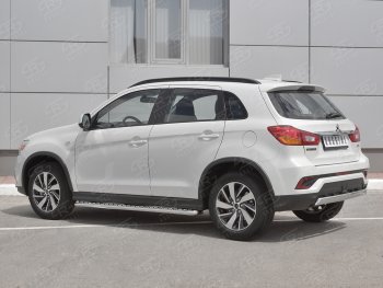 10 349 р. Защита заднего бампера (Ø75x42 мм, нержавейка) Russtal  Mitsubishi ASX (2017-2020) 2-ой рестайлинг  с доставкой в г. Санкт‑Петербург. Увеличить фотографию 2