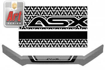 2 059 р. Дефлектор капота CA-Plastiс  Mitsubishi ASX (2010-2020) (Серия Art графит)  с доставкой в г. Санкт‑Петербург. Увеличить фотографию 1