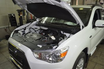 2 049 р. Упоры капота Russtal Mitsubishi ASX дорестайлинг (2010-2012)  с доставкой в г. Санкт‑Петербург. Увеличить фотографию 1