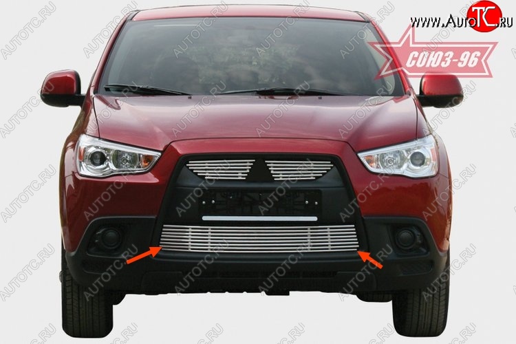 4 544 р. Декоративный элемент воздухозаборника Souz-96 (d10)  Mitsubishi ASX (2010-2012) дорестайлинг  с доставкой в г. Санкт‑Петербург