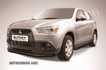 8 999 р. Защита переднего бампера из трубы d76 Slitkoff Mitsubishi ASX дорестайлинг (2010-2012) (Цвет: серебристый)  с доставкой в г. Санкт‑Петербург. Увеличить фотографию 1