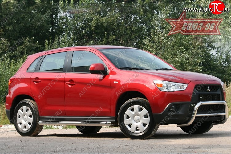 8 999 р. Защита переднего бампера Souz-96 (d60) Mitsubishi ASX дорестайлинг (2010-2012)  с доставкой в г. Санкт‑Петербург