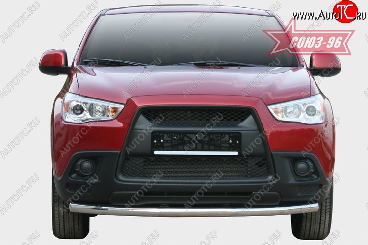 8 369 р. Защита переднего бампера одинарная Souz-96 (d60)  Mitsubishi ASX (2010-2012) дорестайлинг  с доставкой в г. Санкт‑Петербург