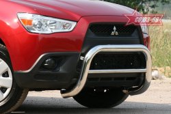 10 934 р. Защита переднего бампера Souz-96 (d76) Mitsubishi ASX дорестайлинг (2010-2012)  с доставкой в г. Санкт‑Петербург. Увеличить фотографию 2