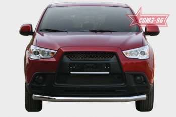 8 234 р. Защита переднего бампера Souz-96 (d76) Mitsubishi ASX дорестайлинг (2010-2012)  с доставкой в г. Санкт‑Петербург. Увеличить фотографию 1