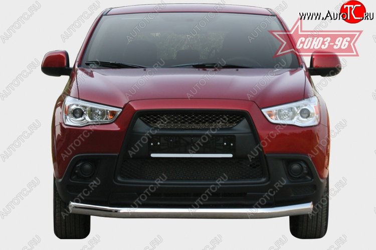 8 234 р. Защита переднего бампера Souz-96 (d76) Mitsubishi ASX дорестайлинг (2010-2012)  с доставкой в г. Санкт‑Петербург