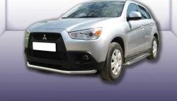 11 699 р. Одинарная защита переднего бампера из трубы диаметром 57 мм Slitkoff Mitsubishi ASX дорестайлинг (2010-2012) (Нержавейка, Полированная)  с доставкой в г. Санкт‑Петербург. Увеличить фотографию 1