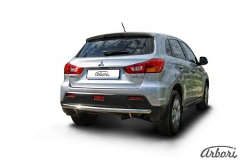 12 149 р. Защита заднего бампера Arbori (нержавейка, 1 труба d57 mm). Mitsubishi ASX дорестайлинг (2010-2012)  с доставкой в г. Санкт‑Петербург. Увеличить фотографию 2