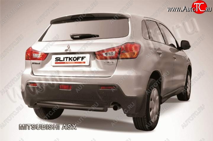 6 599 р. Защита заднего бампера из трубы d57 Slitkoff  Mitsubishi ASX (2010-2012) дорестайлинг (Цвет: серебристый)  с доставкой в г. Санкт‑Петербург