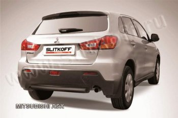 7 949 р. Защита заднего бампера из трубы d76 Slitkoff  Mitsubishi ASX (2010-2012) дорестайлинг (Цвет: серебристый)  с доставкой в г. Санкт‑Петербург. Увеличить фотографию 1