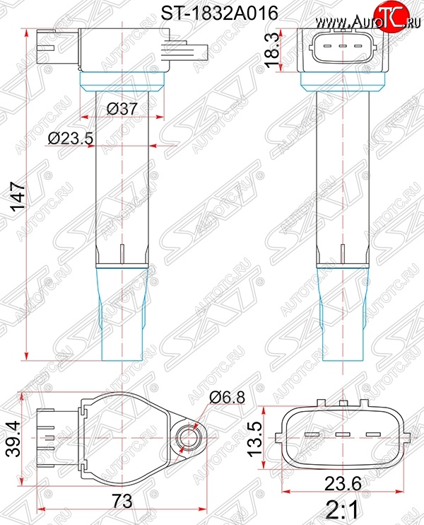 1 259 р. Катушка зажигания SAT  Mitsubishi ASX - Outlander  XL  с доставкой в г. Санкт‑Петербург