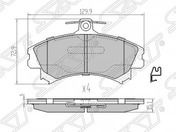 1 239 р. Колодки тормозные SAT (передние) Mitsubishi Colt Z20, Z30 хэтчбэк 3 дв. дорестайлинг (2002-2009)  с доставкой в г. Санкт‑Петербург. Увеличить фотографию 1