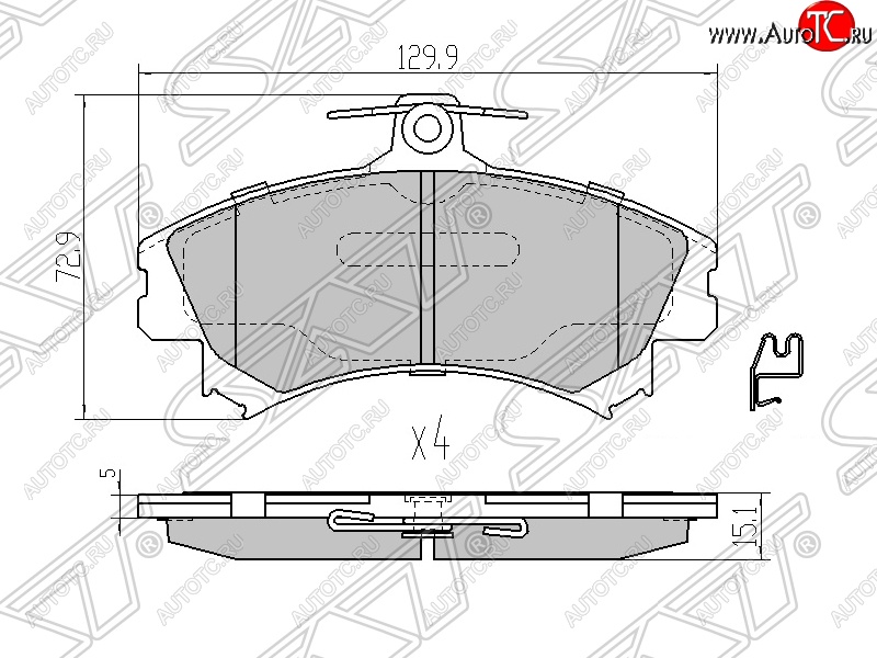 1 239 р. Колодки тормозные SAT (передние)  Mitsubishi Carisma - Colt ( Z20, Z30 хэтчбэк 3 дв.,  Z30)  с доставкой в г. Санкт‑Петербург