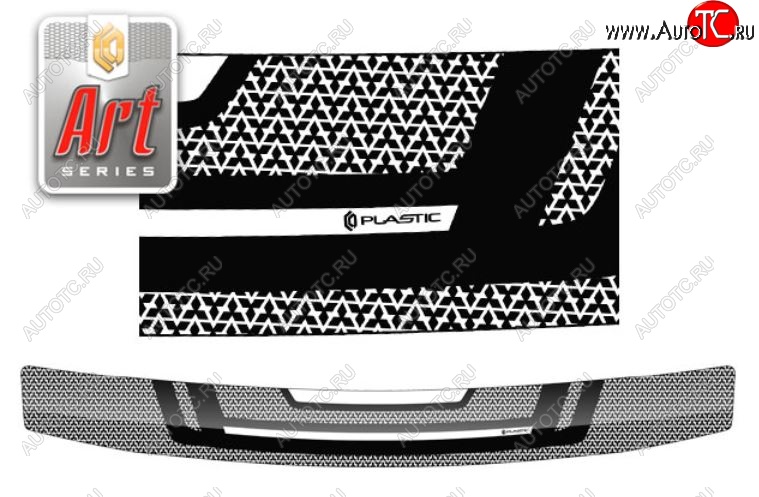 2 059 р. Дефлектор капота CA-Plastiс  Mitsubishi Challenger  K9-W (1996-2001) (Серия Art черная)  с доставкой в г. Санкт‑Петербург