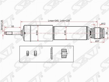 1 589 р. Амортизатор задний SAT  Mitsubishi Challenger  K9-W - Pajero Sport  1 PA  с доставкой в г. Санкт‑Петербург. Увеличить фотографию 1