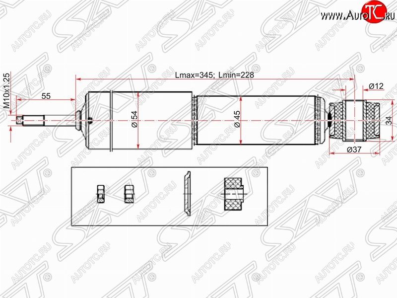 1 589 р. Амортизатор задний SAT  Mitsubishi Challenger  K9-W - Pajero Sport  1 PA  с доставкой в г. Санкт‑Петербург