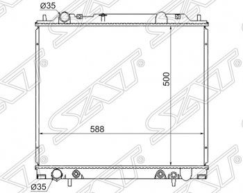 8 349 р. Радиатор двигателя (пластинчатый, 3.0, МКПП/АКПП) SAT Mitsubishi Delica 4 рестайлинг (1997-2007)  с доставкой в г. Санкт‑Петербург. Увеличить фотографию 1
