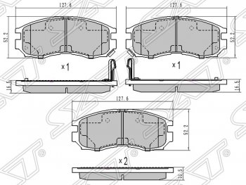 869 р. Колодки тормозные SAT (задние)  Mitsubishi Delica (4), Diamante, L400, Pajero (2 V30/V40 5 дв.,  2 V20,  2 V30/V40,  3 V70), Pajero iO, Pajero Sport (PA)  с доставкой в г. Санкт‑Петербург. Увеличить фотографию 1