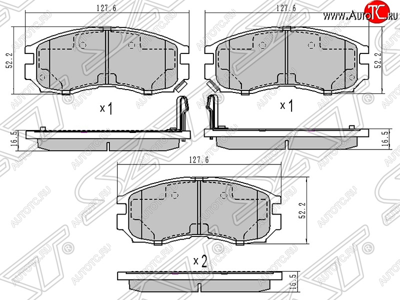 869 р. Колодки тормозные SAT (задние)  Mitsubishi Delica (4), Diamante, L400, Pajero (2 V30/V40 5 дв.,  2 V20,  2 V30/V40,  3 V70), Pajero iO, Pajero Sport (PA)  с доставкой в г. Санкт‑Петербург