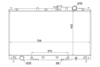 7 199 р. Радиатор двигателя (пластинчатый, 2.5/3.5, МКПП/АКПП) SAT Mitsubishi Diamante (1995-2005)  с доставкой в г. Санкт‑Петербург. Увеличить фотографию 1