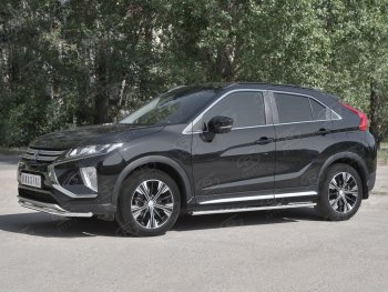 6 649 р. Защита переднего бампера (Ø42 мм, нержавейка) Russtal  Mitsubishi Eclipse Cross  GK (2017-2024)  с доставкой в г. Санкт‑Петербург. Увеличить фотографию 2