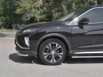 6 649 р. Защита переднего бампера (Ø42 мм, нержавейка) Russtal  Mitsubishi Eclipse Cross  GK (2017-2024)  с доставкой в г. Санкт‑Петербург. Увеличить фотографию 3