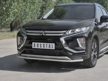 6 649 р. Защита переднего бампера (Ø42 мм, нержавейка) Russtal  Mitsubishi Eclipse Cross  GK (2017-2024)  с доставкой в г. Санкт‑Петербург. Увеличить фотографию 4