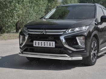 11 449 р. Защита переднего бампера (Ø63 мм, нержавейка) Russtal Mitsubishi Eclipse Cross GK (2017-2024)  с доставкой в г. Санкт‑Петербург. Увеличить фотографию 4