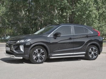 12 999 р. Защита переднего бампера (2 трубы Ø63 и 42 мм, нержавейка) Russtal Mitsubishi Eclipse Cross GK (2017-2024)  с доставкой в г. Санкт‑Петербург. Увеличить фотографию 2