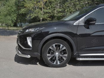 12 999 р. Защита переднего бампера (2 трубы Ø63 и 42 мм, нержавейка) Russtal Mitsubishi Eclipse Cross GK (2017-2024)  с доставкой в г. Санкт‑Петербург. Увеличить фотографию 3