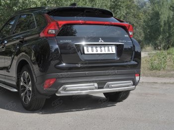 18 549 р. Защита заднего бампера (2 трубы Ø63 и 42 мм, нержавейка) SLITKOFF Mitsubishi Eclipse Cross GK дорестайлинг (2017-2021)  с доставкой в г. Санкт‑Петербург. Увеличить фотографию 4