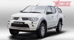 10 394 р. Защита переднего бампера одинарная Souz-96 (d60). Mitsubishi L200 5 KK,KL дорестайлинг (2015-2019)  с доставкой в г. Санкт‑Петербург. Увеличить фотографию 1