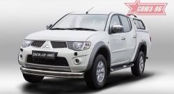 15 254 р. Защита переднего бампера двойная Souz-96 (d76/42) Mitsubishi L200 5 KK,KL дорестайлинг (2015-2019)  с доставкой в г. Санкт‑Петербург. Увеличить фотографию 1