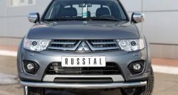 13 549 р. Одинарная защита переднего бампера диаметром 63 мм Russtal Mitsubishi L200 5 KK,KL дорестайлинг (2015-2019)  с доставкой в г. Санкт‑Петербург. Увеличить фотографию 2