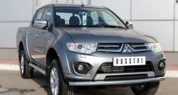 13 549 р. Одинарная защита переднего бампера диаметром 63 мм Russtal Mitsubishi L200 5 KK,KL дорестайлинг (2015-2019)  с доставкой в г. Санкт‑Петербург. Увеличить фотографию 4