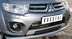 13 549 р. Одинарная защита переднего бампера диаметром 63 мм Russtal Mitsubishi L200 5 KK,KL дорестайлинг (2015-2019)  с доставкой в г. Санкт‑Петербург. Увеличить фотографию 1