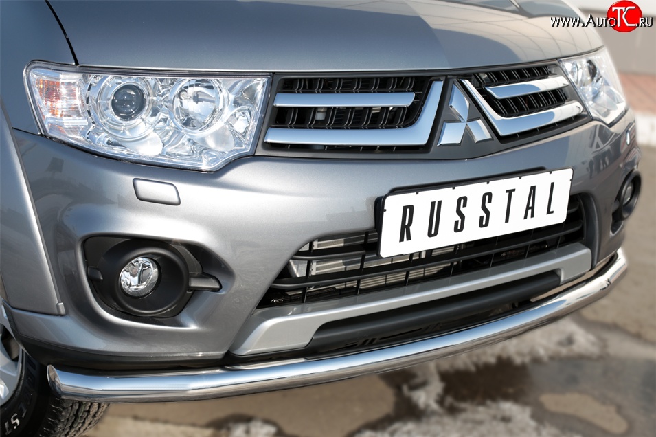 13 549 р. Одинарная защита переднего бампера диаметром 63 мм Russtal Mitsubishi L200 5 KK,KL дорестайлинг (2015-2019)  с доставкой в г. Санкт‑Петербург