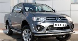 35 999 р. Широкая защита порогов SLITKOFF Mitsubishi L200 5 KK,KL дорестайлинг (2015-2019)  с доставкой в г. Санкт‑Петербург. Увеличить фотографию 4