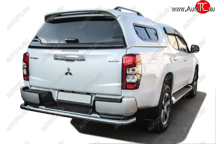 12 549 р. Защита заднего бампера Slitkoff (Ø 57 мм, с бампером)  Mitsubishi L200  5 KK,KL (2018-2022) рестайлинг (Нержавеющая сталь)  с доставкой в г. Санкт‑Петербург