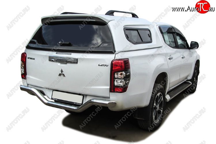 17 399 р. Защита заднего бампера Slitkoff (Ø 76 мм, без бампера)  Mitsubishi L200  5 KK,KL (2018-2022) рестайлинг (Нержавеющая сталь)  с доставкой в г. Санкт‑Петербург