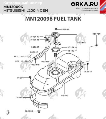 17 999 р. Бак топливный BAKPLAST (75 л., пластиковый) Mitsubishi L200 4  дорестайлинг (2006-2014)  с доставкой в г. Санкт‑Петербург. Увеличить фотографию 4