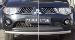 2 499 р. Защитная сетка решетки переднего бампера РА Mitsubishi L200 4  дорестайлинг (2006-2014)  с доставкой в г. Санкт‑Петербург. Увеличить фотографию 2