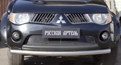 2 189 р. Защитная сетка решетки переднего бампера РА  Mitsubishi L200  4 (2006-2014)  с доставкой в г. Санкт‑Петербург. Увеличить фотографию 1