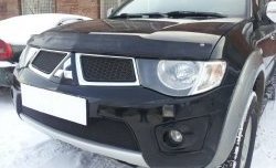 1 499 р. Сетка в решетку радиатора Russtal  Mitsubishi L200  4 - Pajero Sport  2 PB (черная)  с доставкой в г. Санкт‑Петербург. Увеличить фотографию 4