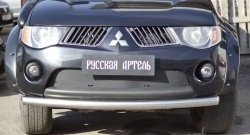 1 559 р. Зимняя заглушка решетки переднего бампера РА Mitsubishi L200 4  дорестайлинг (2006-2014)  с доставкой в г. Санкт‑Петербург. Увеличить фотографию 1