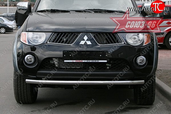 11 069 р. Защита переднего бампера одинарная Souz-96 (d60) Mitsubishi L200 4  дорестайлинг (2006-2014)  с доставкой в г. Санкт‑Петербург