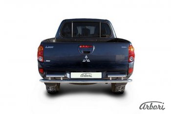 Защита заднего бампера TRITON Arbori (нержавейка, 2 трубы d57 mm). Mitsubishi L200 4  дорестайлинг (2006-2014)