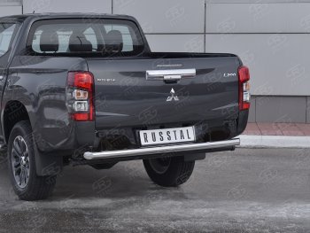 19 999 р. Защита заднего бампера (Ø63 мм, нержавейка) RUSSTAL  Mitsubishi L200  5 KK,KL (2018-2022) рестайлинг  с доставкой в г. Санкт‑Петербург. Увеличить фотографию 2