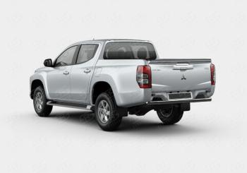 Защита заднего бампера (Ø63 мм, окрашенная) Russtal Mitsubishi L200 5 KK,KL рестайлинг (2018-2022)  (цвет черный муар)