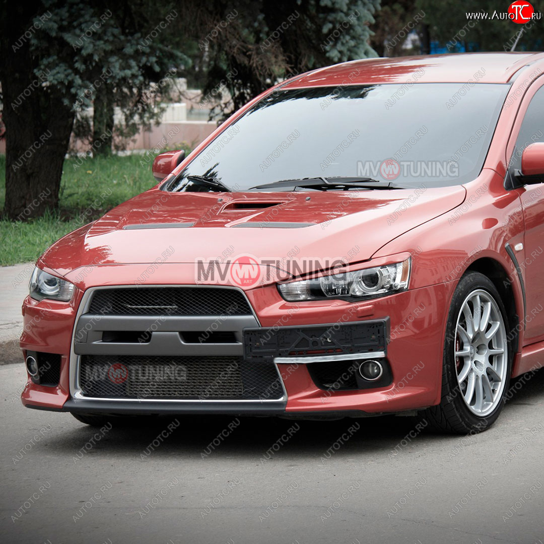 1 149 р. Реснички на фары Mitsubishi Lancer 10 седан дорестайлинг (2007-2010) (Неокрашенные)  с доставкой в г. Санкт‑Петербург